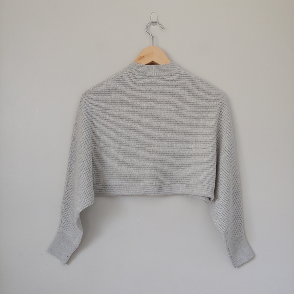 Aritzia Wilfred Lolan Cropped Sweater Light Grey Size XXS - Picture 11 of 16